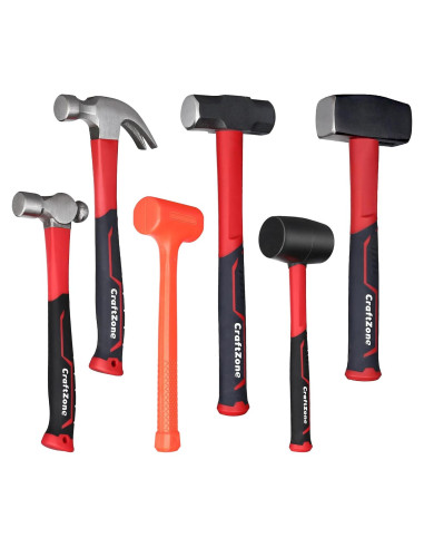 Juego de Martillos de Goma y Acero CRAFTZONE 6 Piezas