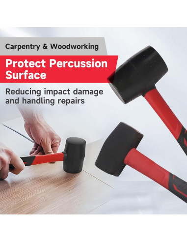 Juego de Martillos de Goma y Acero CRAFTZONE 6 Piezas