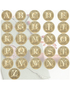 Kit de Sello de Cera Inicial S STAMPMASTER con 120 Perlas Doradas 2