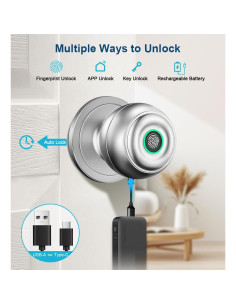 Cerradura Biométrica KLLOQUE K10B con App y Huella Dactilar 2