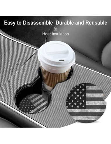 Juego de 2 Portavasos Cerámicos Absorbentes Txocouk - Bandera Americana