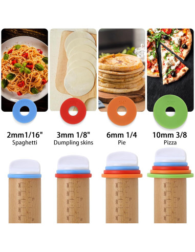 Juego de rodillos Unokit 3 piezas - Rodillo de madera 44.5 cm