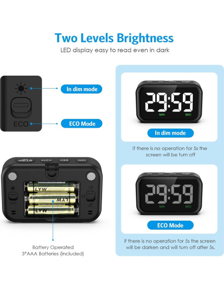 Temporizador de Cocina Digital Olipiter con Pantalla LED 3.5"