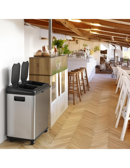 Basurero Automático iTouchless 16 Galones Doble Compartimento