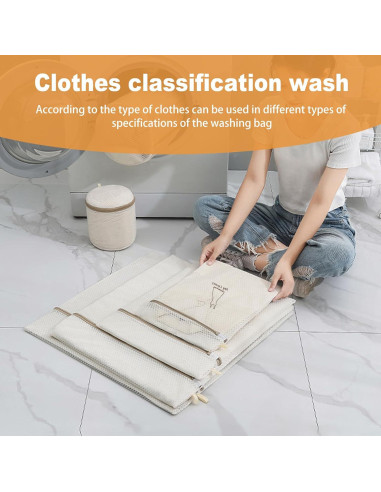Juego de 7 Bolsas de Lavandería XHQHSZ con Cierre Automático