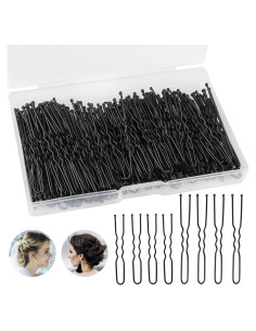 200 Pasadores de Pelo en Forma de U WSICSE 6.1 y 5.1 cm Negro