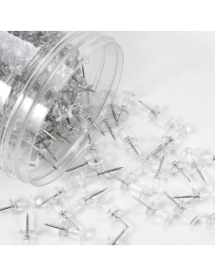 Clavos de Empuje Yalis 600 Piezas Transparentes Punta Acero 2