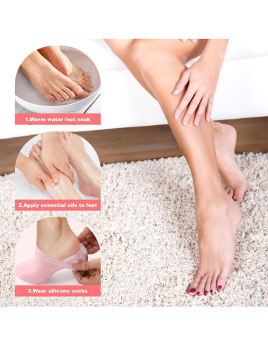 6 Pares de Calcetines Hidratantes de Silicona Vodolo para Pies