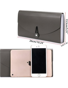 Carpeta Expandible BTSKY de 13 Bolsillos - Organizador A4 Gris 2