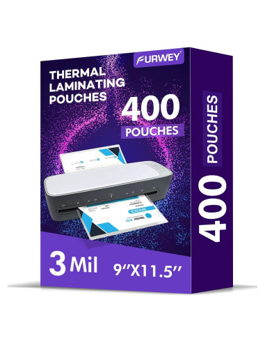 Paquete de 400 Hojas de Laminado FURWEY 3 Mil Transparente