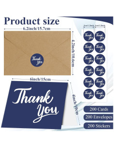 600 Tarjetas de Agradecimiento UZLU 10x15 cm con Sobres 2