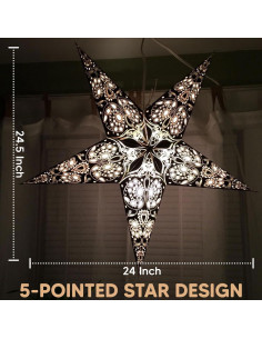 Linterna de Papel Estrella 61cm GalaxyArts Maharani Negra 2