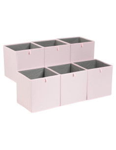 Cestas Organizadoras Plegables Amazon Basics 33x38 cm Rosa - Paquete de 6