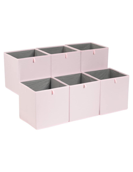 Cestas Organizadoras Plegables Amazon Basics 33x38 cm Rosa - Paquete de 6