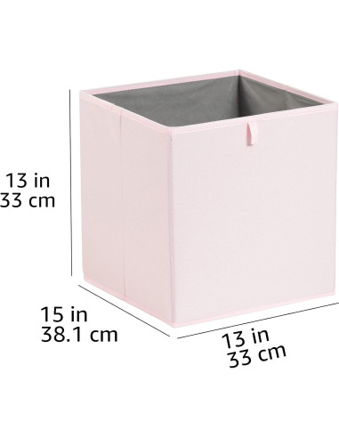 Cestas Organizadoras Plegables Amazon Basics 33x38 cm Rosa - Paquete de 6