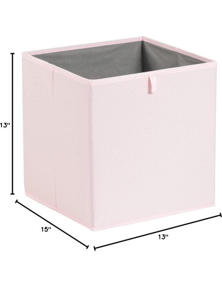 Cestas Organizadoras Plegables Amazon Basics 33x38 cm Rosa - Paquete de 6
