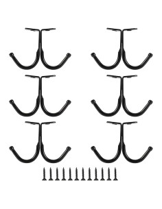 Ganchos de Techo Doble Punta Picowe - 6 Pcs Negro Hierro