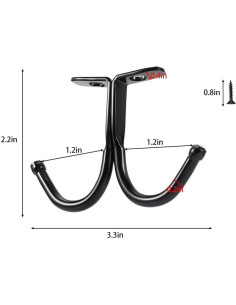 Ganchos de Techo Doble Punta Picowe - 6 Pcs Negro Hierro 2