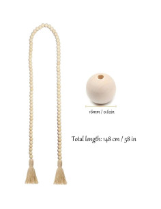 Guirnalda de Cuentas de Madera RGB World 148cm Decoración Boho 2