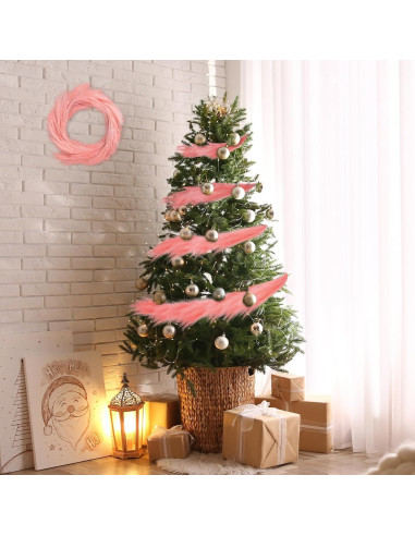 Guirnalda de Hierba Pampas Artificial Giegxin 2 Pcs 180 cm Rosa