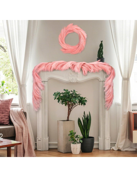 Guirnalda de Hierba Pampas Artificial Giegxin 2 Pcs 180 cm Rosa