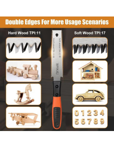 Sierra de Mano Japonesa WFOEJEJ 15,24 cm Doble Filo Ergonómica 2