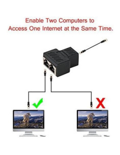 Adaptador Divisor RJ45 Oxsubor 1 a 2 Hembra Cat6 - Paquete de 2 2