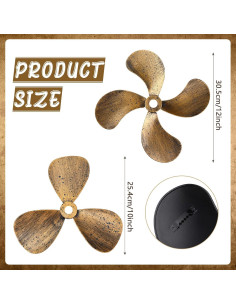 Juego de 2 Decoraciones de Pared Náuticas Gisafai - Hélices de Barco de Metal Vintage 2