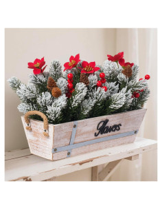 Centro de Mesa Navideño Artificial CANCLEAR con Poinsettias