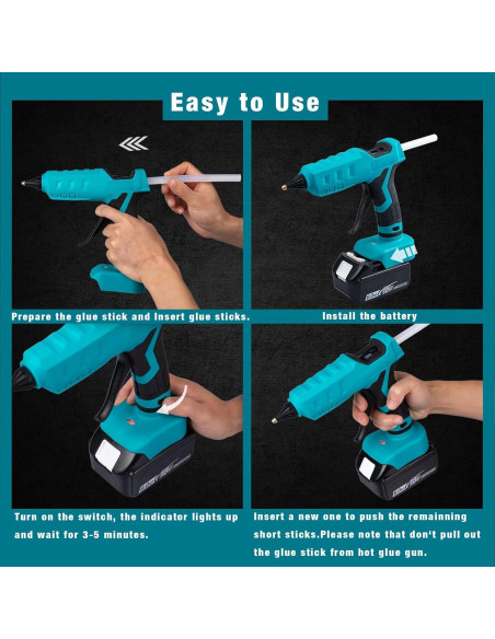 Pistola de Pegamento Inalámbrica Mellif 18V para Manualidades