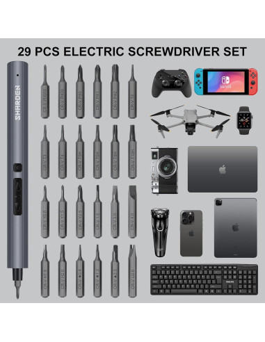 Destornillador Eléctrico SHARDEN Mini 29 en 1 Precisión