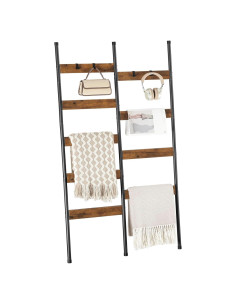 Escalera de Mantas HOOBRO 9 Niveles 163 cm Marrón Rústico