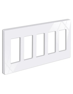 Placa de Pared Sin Tornillos BESTTEN 5 Gang Gloss Blanco Nieve