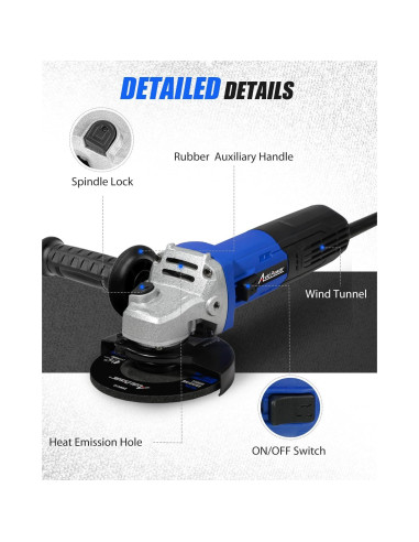 Amoladora Angular AVID POWER 900W 11.43 cm Azul