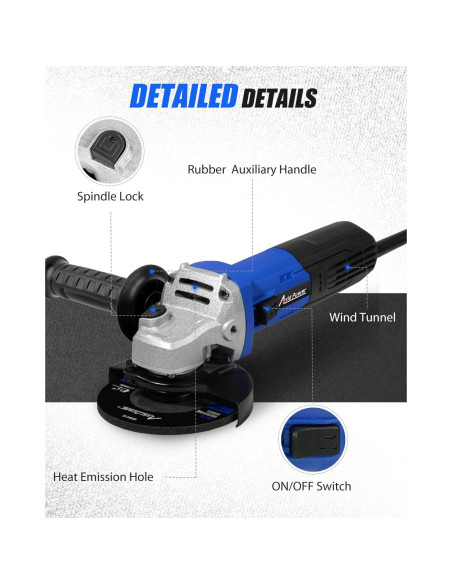 Amoladora Angular AVID POWER 900W 11.43 cm Azul