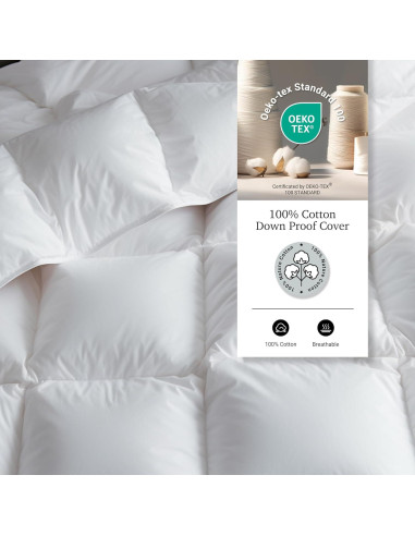 Edredón King Hotel Gran de Plumas de Ganso Blanco 228.6x269.2 cm