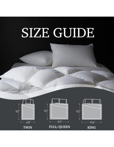 Edredón King Hotel Gran de Plumas de Ganso Blanco 228.6x269.2 cm