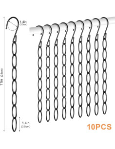 Perchas de Cadena NiHome 10-Pack Metal Negro Ahorra Espacio 2