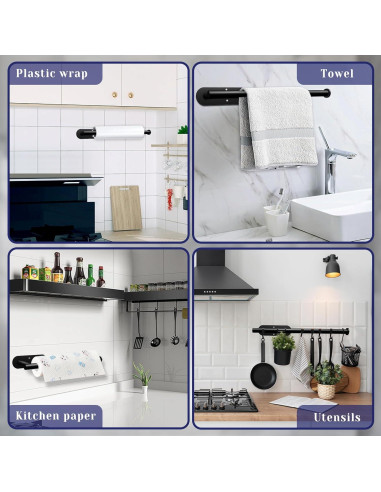 Soporte para Toallas de Papel Bollove Negro Acero Inoxidable