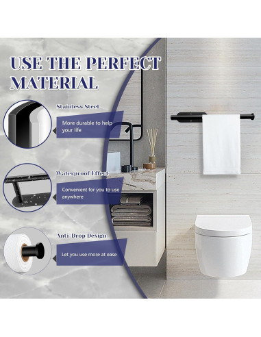 Soporte para Toallas de Papel Bollove Negro Acero Inoxidable