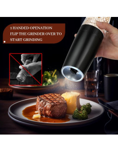 Juego de Molinillos Eléctricos de Sal y Pimienta Jeadiuwe 2