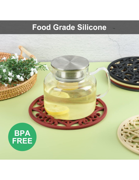 Set de Trivetes de Silicona SPUVGVC 3 Piezas Azul Antideslizante