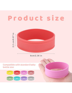 Etiquetas de Botellas de Bebé Silicona Penitue 8 Piezas Multicolor 2