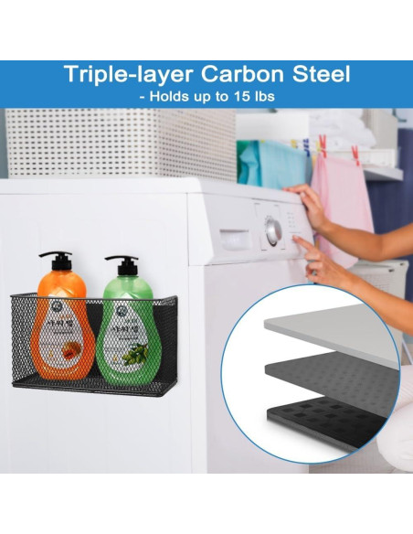 Estante Magnético Picowe para Refrigerador y Lavadora - Negro