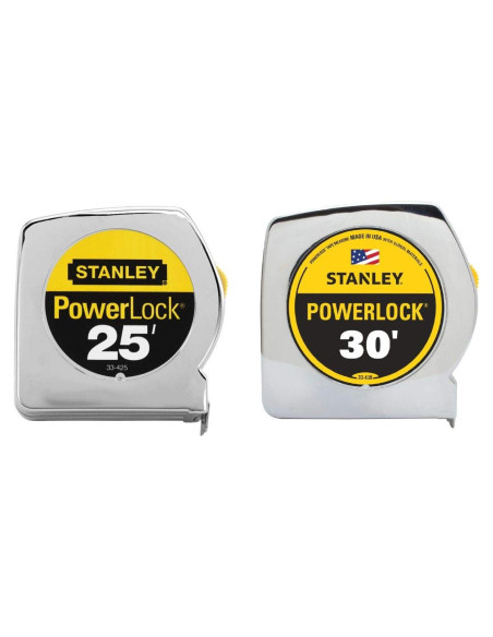 Medidor de Cinta Stanley Powerlock 25m y 30m Cromo