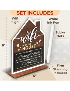 Cartel de Wifi para Invitados WOODAMORE - Madera 15x20 cm 2