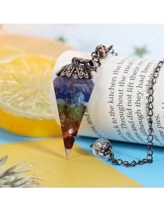 Péndulo de Cristal 7 Chakras MANIFO para Radiestesia y Sanación 2