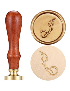 Kit de Sello de Cera Yoption Inicial J con 120 Perlas Doradas 2