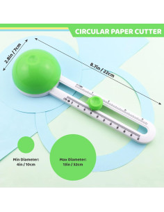 Cortador de Papel Circular YETOOME 22x7 cm con 3 Cuchillas 2