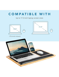 Tablero de Regazo de Bambú LapGear Pro 17.3" Natural 2